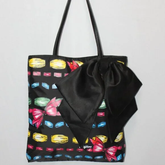 Brighton Take A Beau Big Bow Black Tote Shoulder Bag Purse - Picture 1 of 12